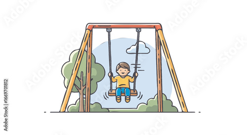 man and swing