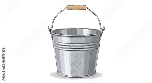 metal bucket isolated on white