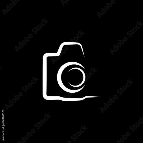 digital camera icon,photo camera icon,white camera icon on black background