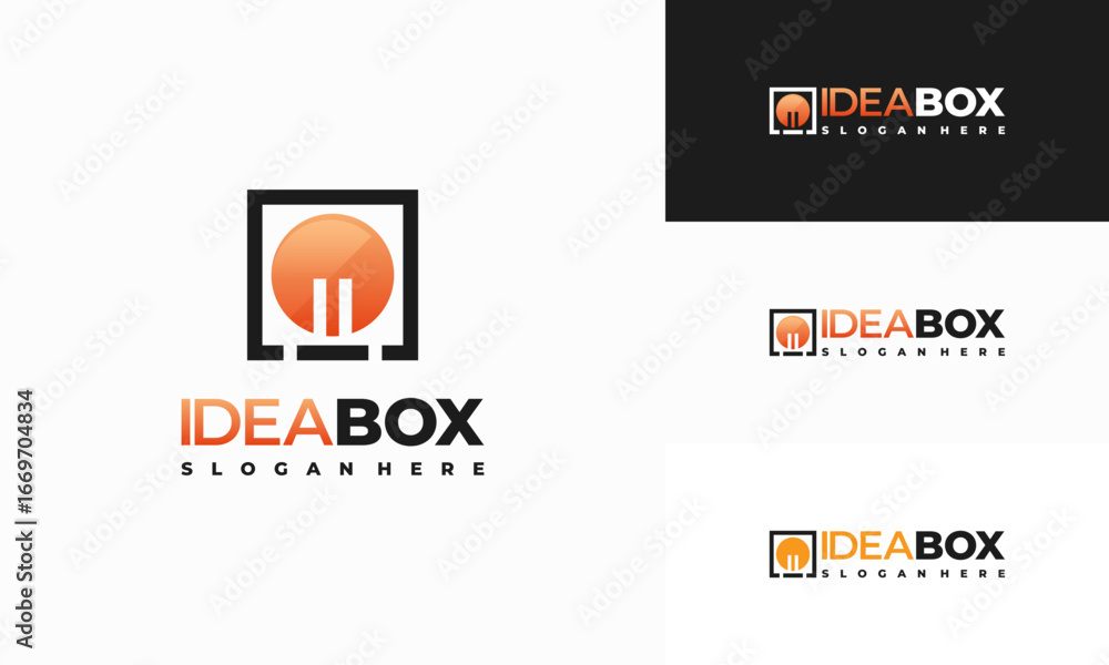 Fototapeta premium Idea Box Logo designs concept vector, Inspiration Box template logo