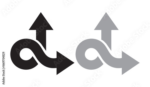 Twisted arrow shapes vector