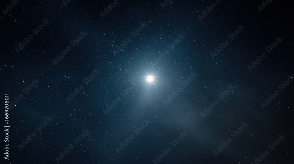 Fototapeta premium create photorealistic ultraminimalist image of night sky with single bright star