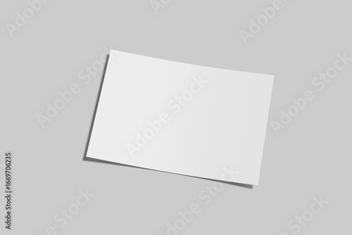 A5 Flyer Landscape Blank Mockup Template