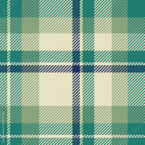 60s background texture tartan, antique pattern seamless check. Inspiration fabric textile plaid vector in light and teal colors.