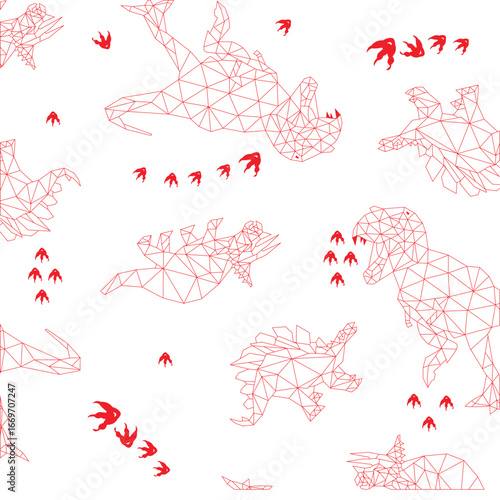 dinosaurus zig zag abstrak.eps