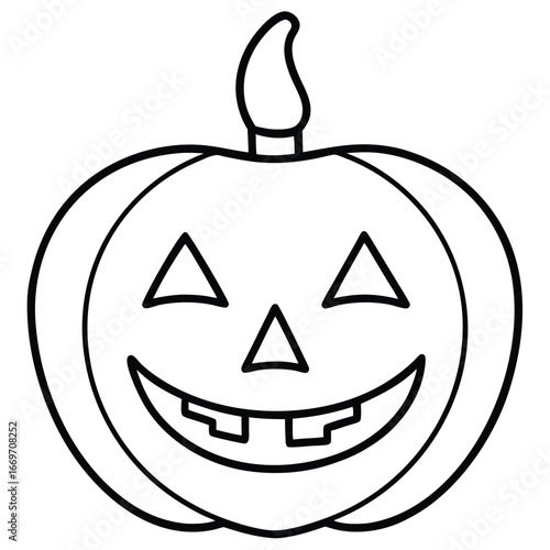 jack o lantern candle line art vector icon