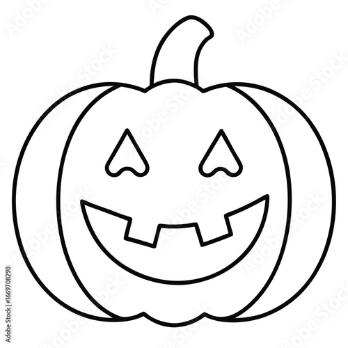 jack o lantern smile line art vector icon