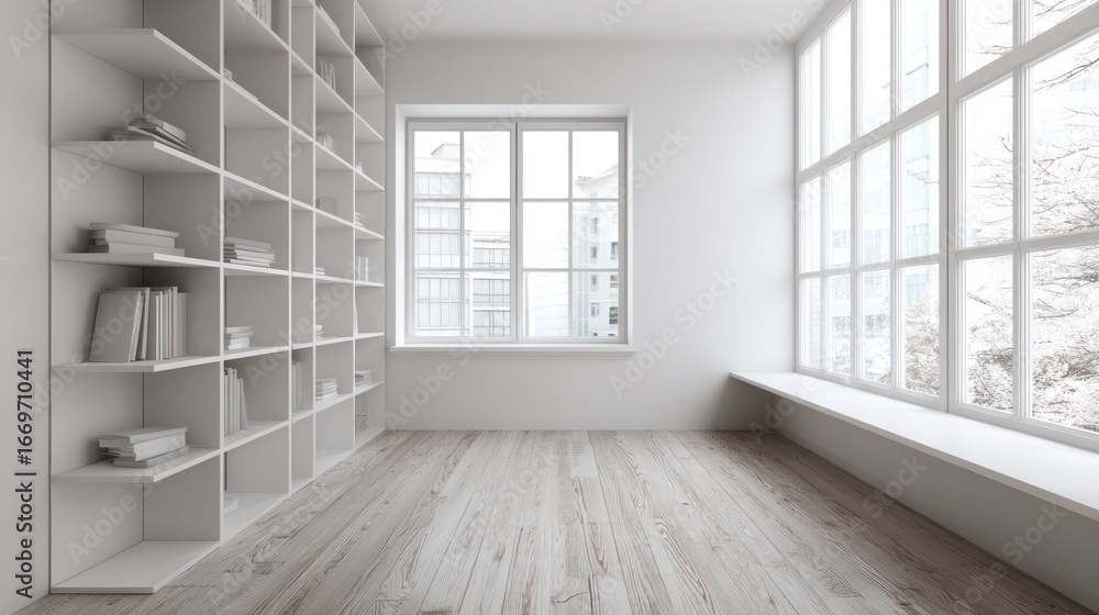 Fototapeta premium Modern, minimalist, bright interior