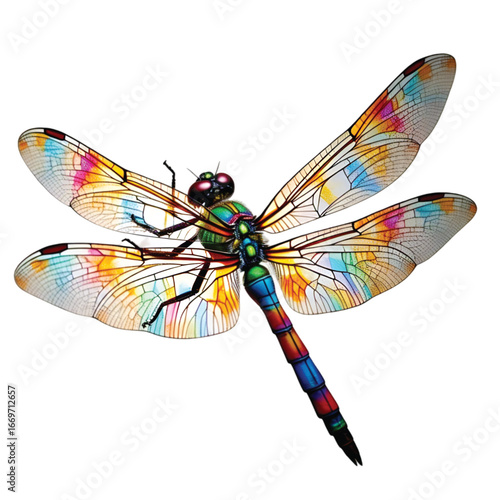 dragonfly on white background