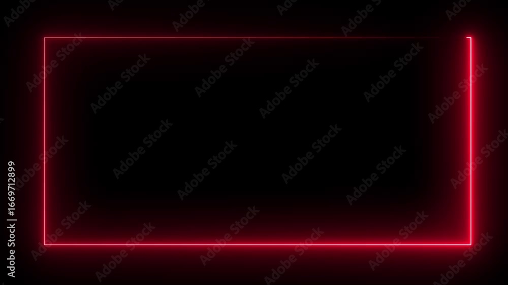 custom made wallpaper toronto digitalRED color big Rectangle glowing neon frame background animation, Glowing neon rectangle border frame in the shape rectangle. Neon abstract red color rectangle shape line animation. 4k video..