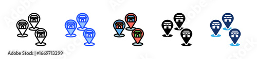 Franchise Territory Icon Collection With Multiple Styles