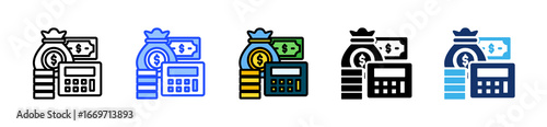 Roi Calculator Icon Collection With Multiple Styles