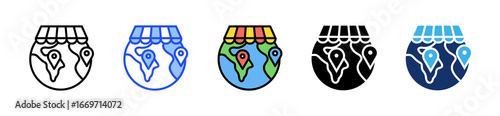 Franchise Network Icon Collection With Multiple Styles