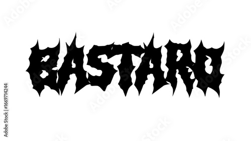 bastard typography vector design. Bold lettering in sharp metal style, perfect for streetwear, band merch, and edgy graphic tees, sticker, poster