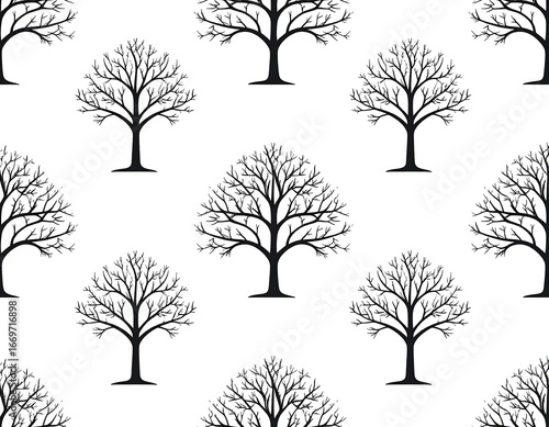 Simple black and white tree pattern
