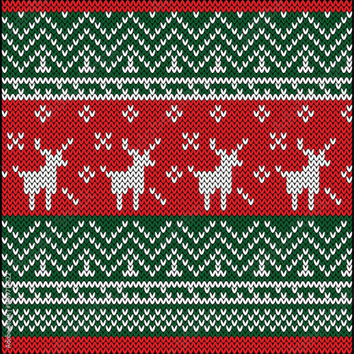 seamless pattern christmas deer knit