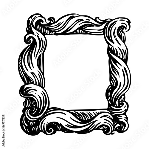 A glyph style illustration depicting exaggerated curls