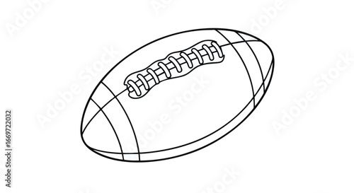 American Football Line Art Simple Vector Illustration