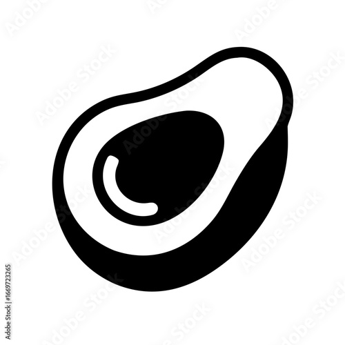 Avocado Icon Set – Half Fruit Neat Stone Detail Fresh Healthy Organic Vector Graphic Illustration