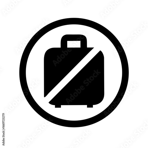 Baggage Not Allowed Icon Set – No Luggage Prohibited Restricted Safety Warning Vector Graphic Illustration