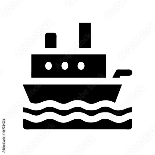 Classic River Steamboat icon set – transportation, boat, travel, river, vintage, cruise, minimal icons collection