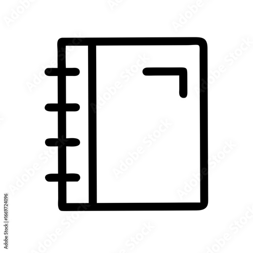 Closed Notebook icon set – stationery, writing, journal, notes, office, minimal icons collection