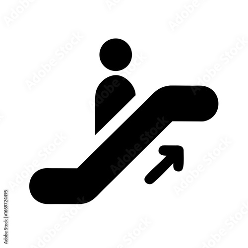 Escalator Moving Staircase Icon Set – Transportation, Building, Public, Minimal, Vector, Editable, Icon Set