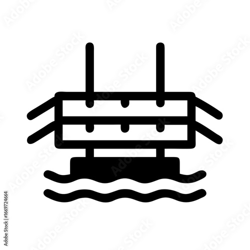 Floating Wooden Raft Icon Set – Adventure, Survival, Travel, Outdoor, Water, Minimal, Vector, Editable, Icon Set