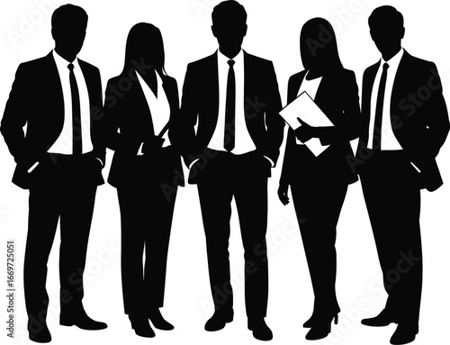Business professionals standing together team group