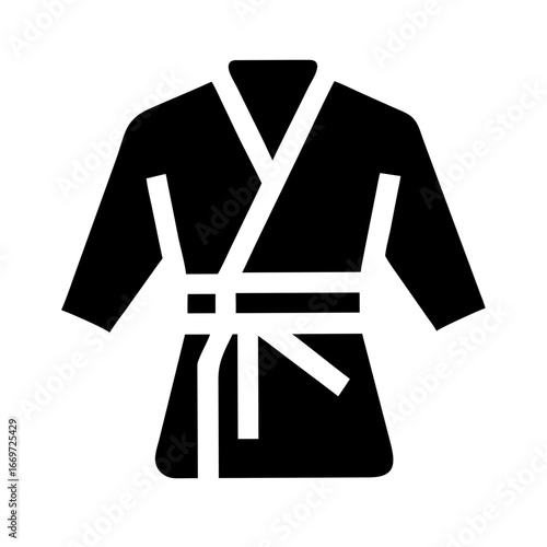Martial Arts Uniform Tied Belt icon set – karate, judo, taekwondo, sports, fitness, training, discipline icons collection