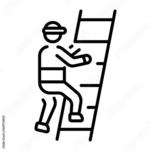 A linear style icon representing ladder rack