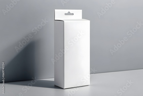 White Cardboard Box with Hanging Tab blank empty