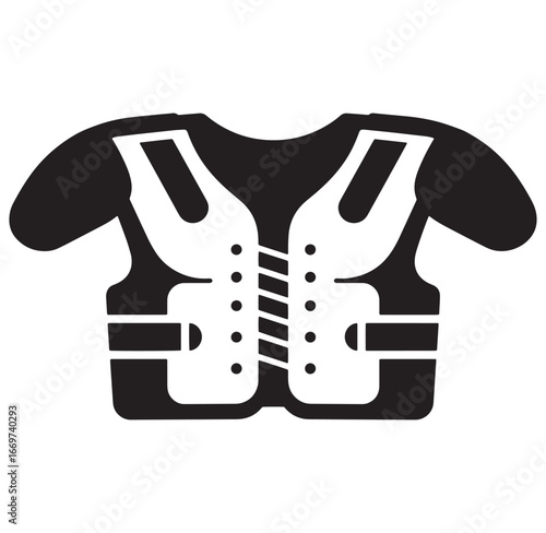 Vector illustration of a stylized football shoulder pad protective sports equipment