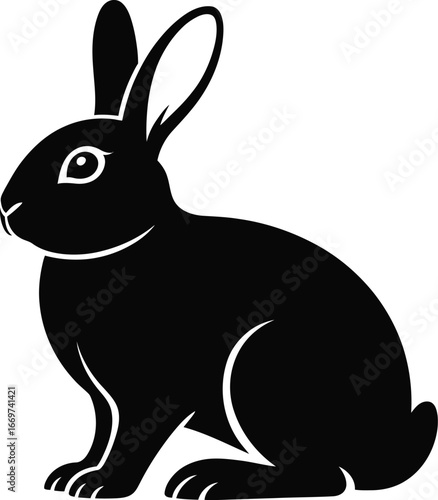 Black rabbit sitting animal mammal