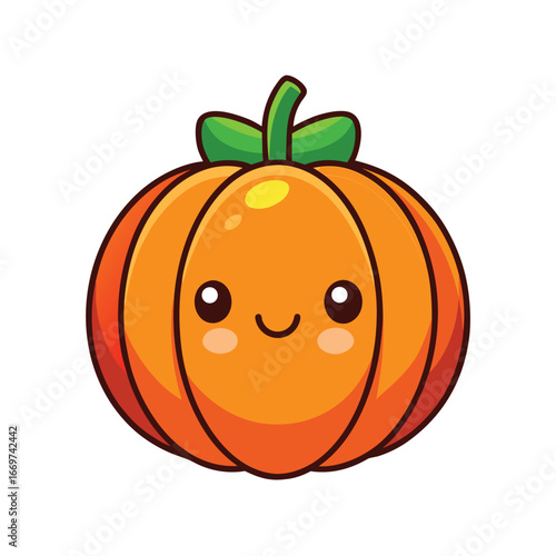 Pumpkin isolated on white background Halloween autumn decoration