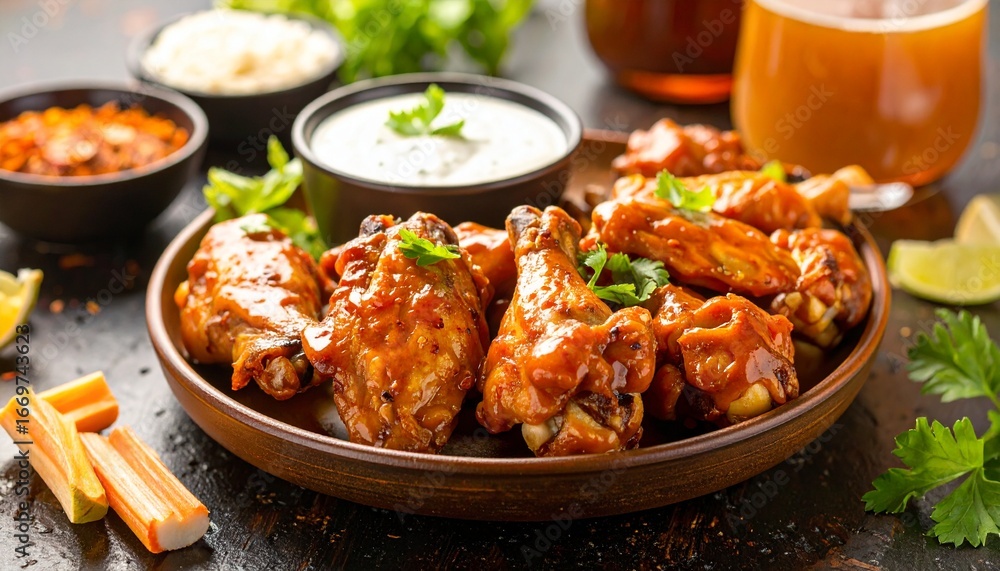 Fototapeta premium hicken wings with spicy buffalo sauce. 