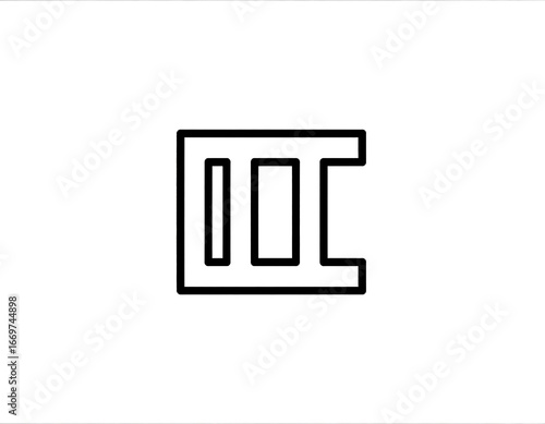 Simple black outline drawing of a structural support beam