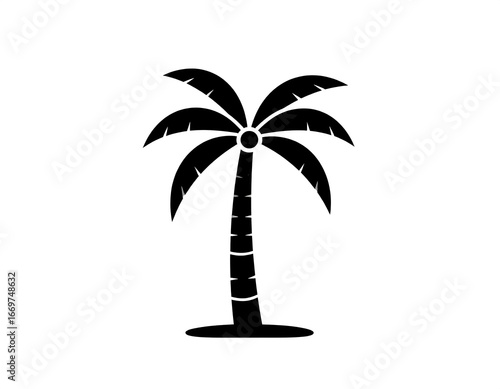 Simple black silhouette of a palm tree (1)