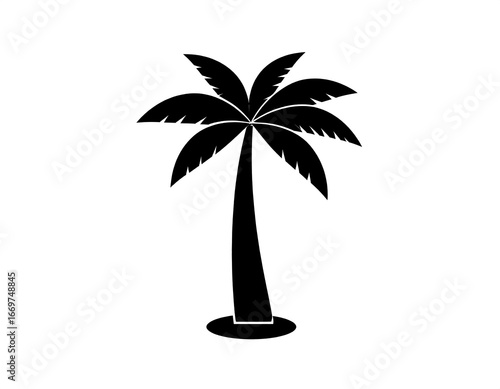 Simple black silhouette of a palm tree