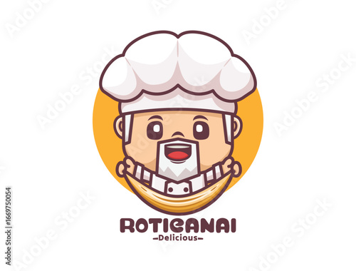 roti canai chef mascot for culinary
