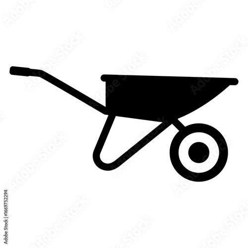 Icono silueta de carretilla de mano