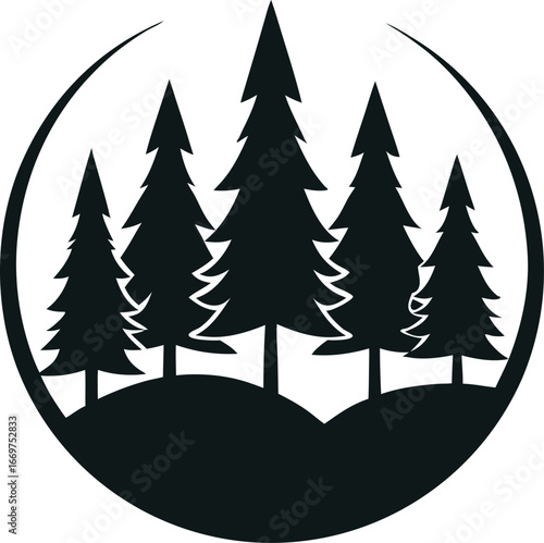 Forest  christmas trees vector illustration