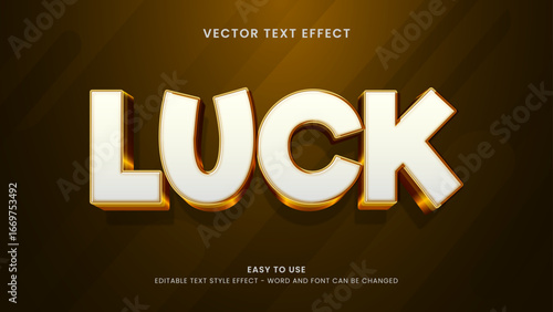 editable text effect luck 3d style premium vector