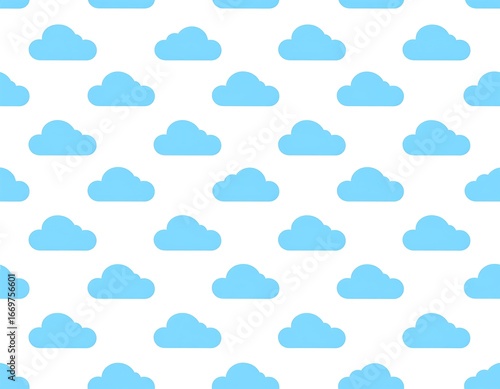 Simple blue cloud pattern on white background