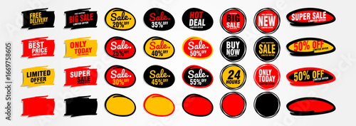 stickers and tags banners set, sales label collection suitable for design promotion media
