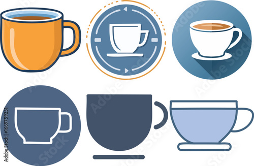 A minimalist and modern vector icon of a cup, symbolizing drinks, beverages, and tableware.