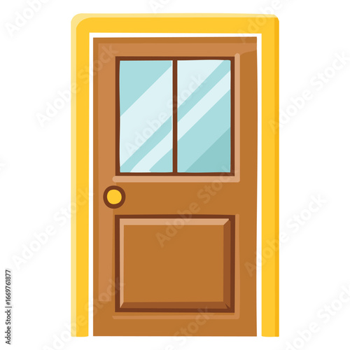 A sleek and professional vector icon of a closed door, designed for a variety of digital and print applications, representing a boundary or a private space.