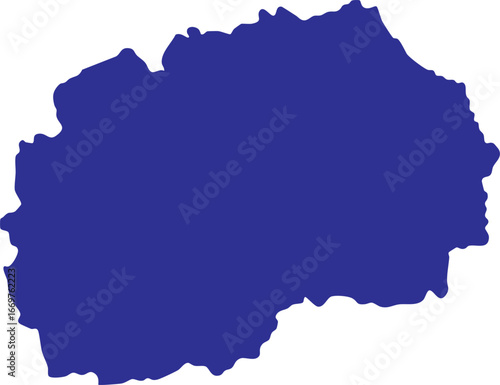 north macedonia map icon in blue on white background