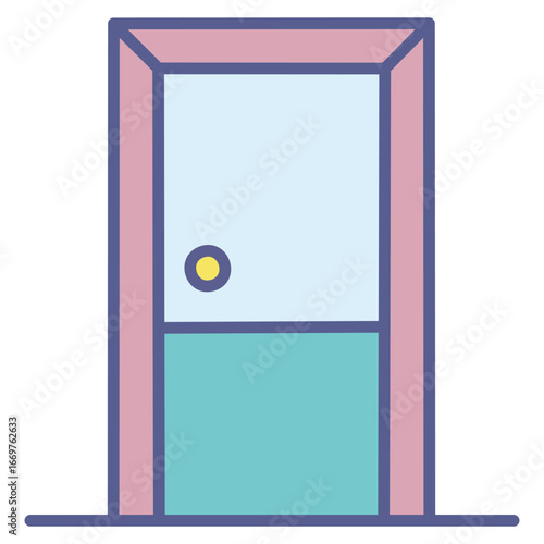 A professional and clean vector icon of a double door, conveying a sense of grandeur and a main entrance.