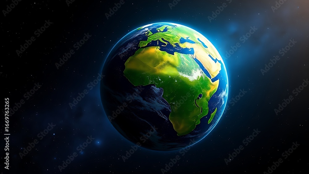 Obraz premium Earth globe floating in starry space, representing our planet's beauty and vastness.